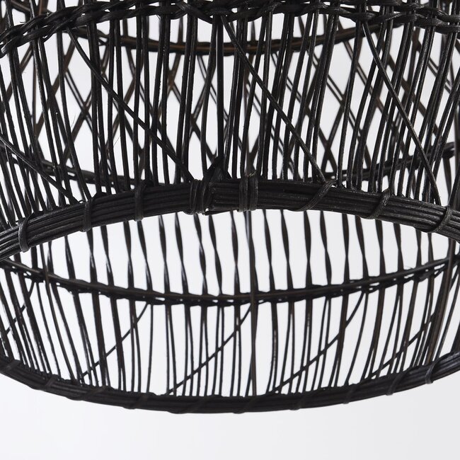 Schwarze Rattan-Pendelleuchte - Hinra