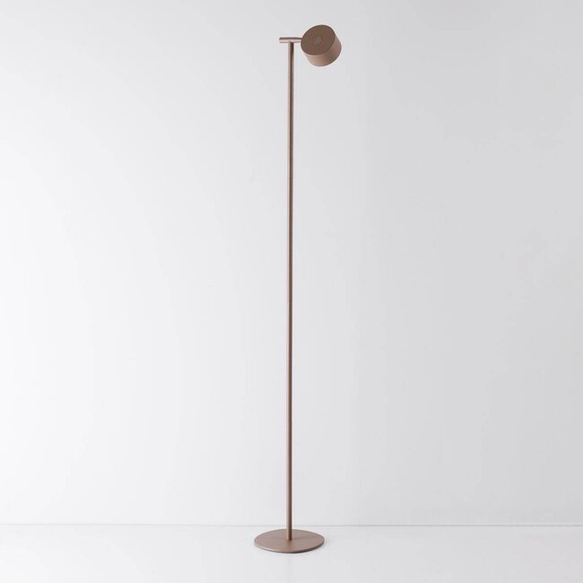 Stehlampe Zinc mit aufladbarer Leselampe, Touch-Dimmer und integrierter LED - Taupe