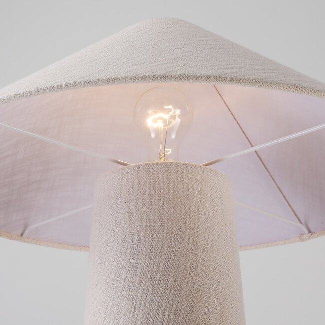 Stehleuchte Nura mit Leinenschirm in off-white