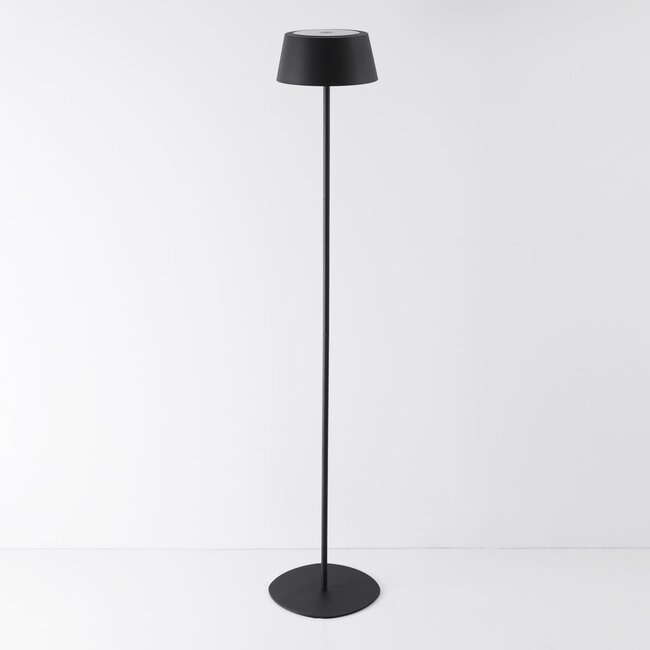 Sockelleuchte Rivet mit Solar-Leseleuchte - Schwarz mit integrierter LED