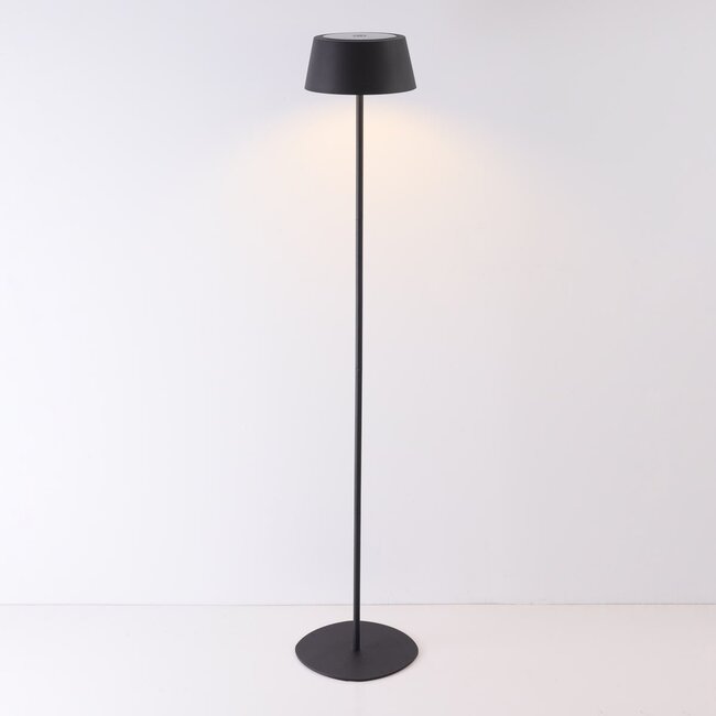 Sockelleuchte Rivet mit Solar-Leseleuchte - Schwarz mit integrierter LED