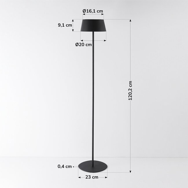 Sockelleuchte Rivet mit Solar-Leseleuchte - Schwarz mit integrierter LED