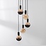 5-flammige Pendelleuchte Illumine - Schwarz, Set inklusive dimmbarer E27 LED-Lampen