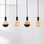 4-flammige Pendelleuchte Nivelle - Schwarz, Set inklusive dimmbarer E27 LED-Lampen