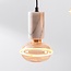 6-flammige Pendelleuchte Caverna - Schwarz mit Marmordetails, Set inklusive dimmbarer LED