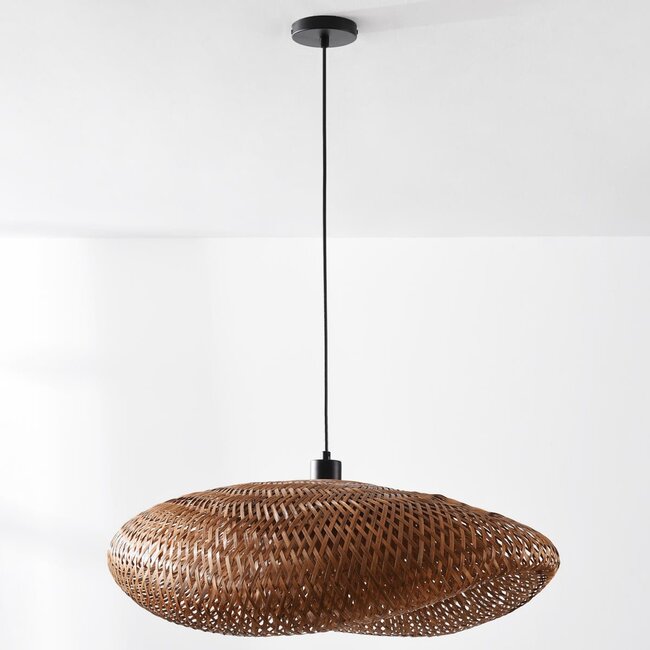 Pendelleuchte aus Bambus mit handgeflochtenem  Schirm Ø68 cm - Trama