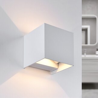 Moderne Badezimmerlampe Oliver mit verstellbaren Klappen - weiß