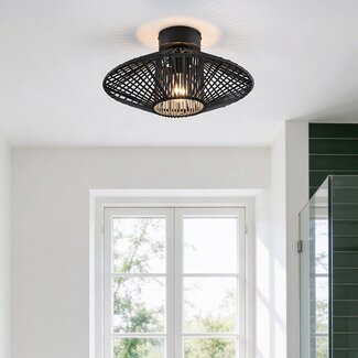 Badezimmerlampe aus geflochtenem Seil - schwarz