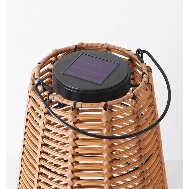 Solar-Tischleuchte Suya aus Rattan
