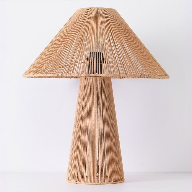 Tischlampe Naito Boho aus geflochtenem Seil