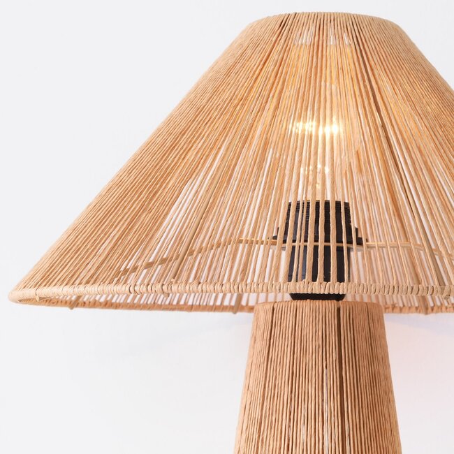 Tischlampe Naito Boho aus geflochtenem Seil