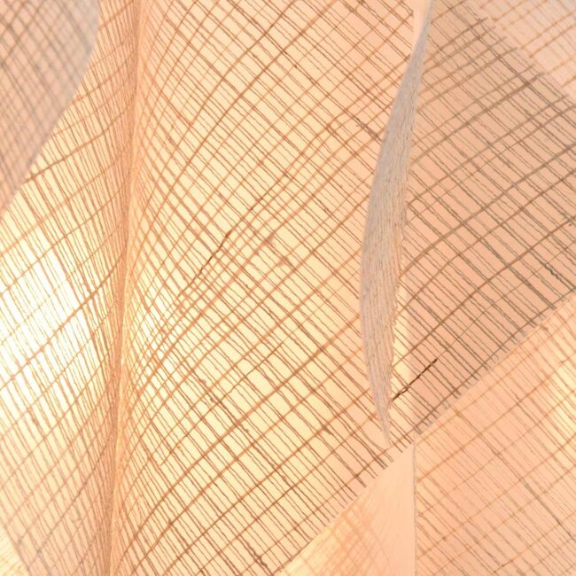 Japandi Pendelleuchte Ruskea - schwarz mit Naturleinen