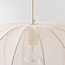 Japandi Pendelleuchte Fayra - runder Schirm aus hellbeigem Stoff Ø60 cm