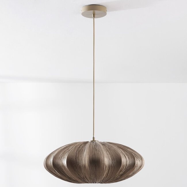 Pendelleuchte Creora mit Stoffschirm - Warmbraun