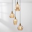 Design-Pendelleuchte Nilo - 4-flammiges, amber Glas mit gewölbtem Detail