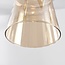 8-flammige Pendelleuchte Cael - Gold mit Amberglas