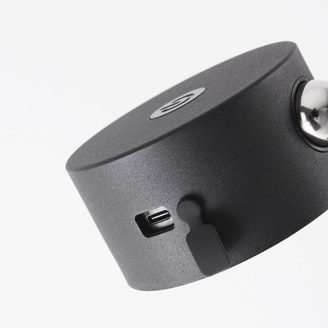 Schwarze Stehleuchte mit abnehmbarer Leselampe - Zinc