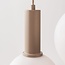 Pendelleuchte Imme 5-flammig in Beige mit milchweißen Schirmen