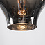 Industrial Pendelleuchte Calypso Schwarz mit sechs Schirmen aus Rauchglas