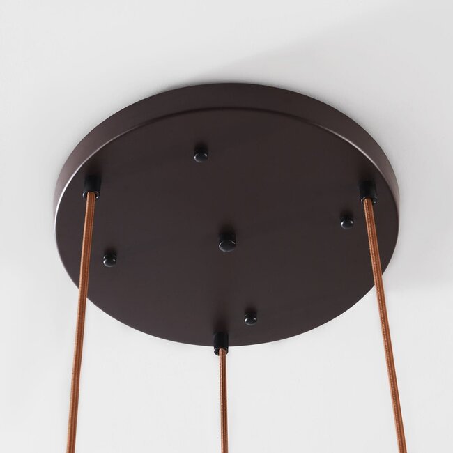 3-flammige Zylinder-Hängelampe Alva aus Travertin (Naturstein)