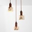 3-flammige Pendelleuchte Lito mit Terrazzo-Effekt und Holz