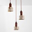 3-flammige Pendelleuchte Lito mit Terrazzo-Effekt und Holz