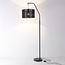 Bogenlampe Yoko mit Schirm aus Papierseil - schwarz