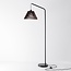 Bogenlampe Ibis mit Holzschirm - schwarz