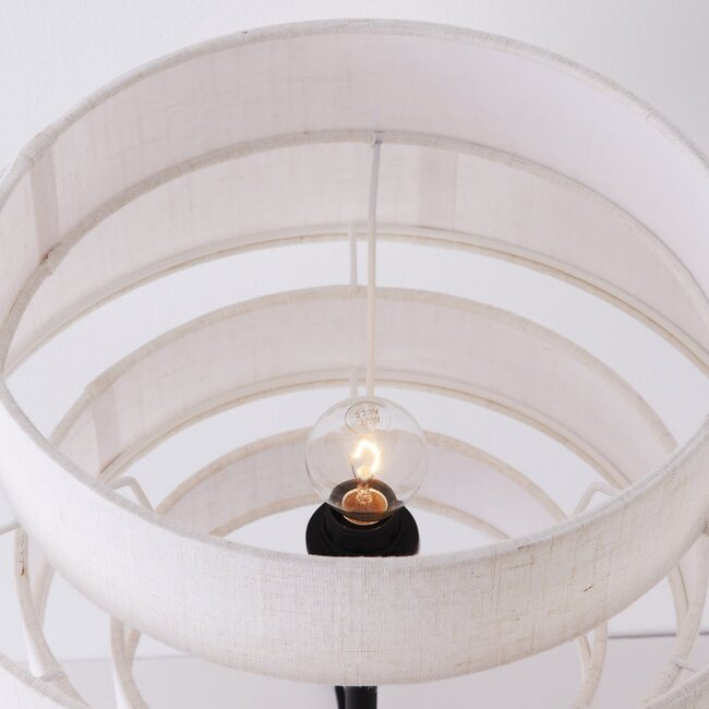 Moderne Tischlampe Masa mit Leinenbezug