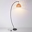 Bogenlampe Estar mit natürlichem Schirm - schwarz
