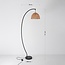 Bogenlampe Estar mit natürlichem Schirm - schwarz