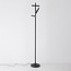 Stehlampe Zhan in Schwarz mit drei drehbaren Spots und Touch-Dimmer