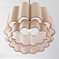 Japandi Pendelleuchte Hona mit 2-lagigem, gewelltem Leinenschirm - Beige