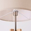 Skandinavische Stehlampe Tenir mit Holzstativ und Leinenkappe