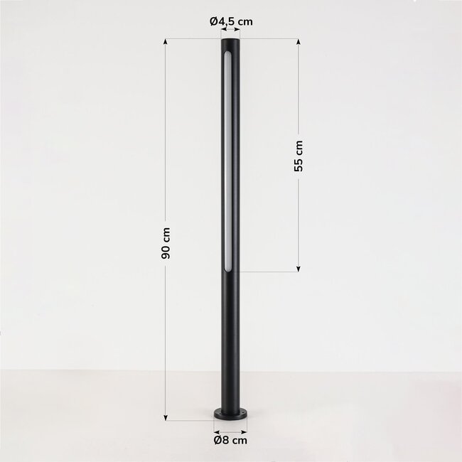 Sockelleuchte Corten - 90 cm Schwarz mit integrierter LED