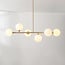 Design-Hängelampe Aster – beige mit milchweißem Glas, 6-flammig