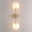 2-flammige Wandleuchte Runda - Beige mit milchweißem Glas