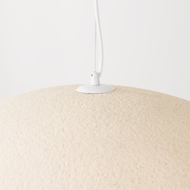 Wabi-Sabi-Pendelleuchte Kawa - Sandbeige mit schwarz gesprenkeltem Steineffekt 60 cm