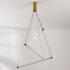 Design-Pendelleuchte Noqta mit 3 Lichtstäben in Goldmessing - Triac-dimmbar