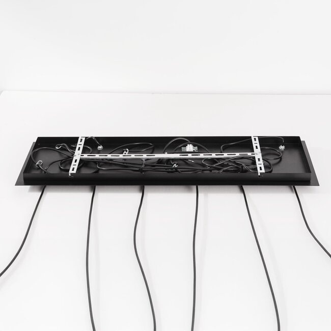 6-flammige Hängelampe Phora mit Rauchglas und amber Glas und goldenen Akzenten