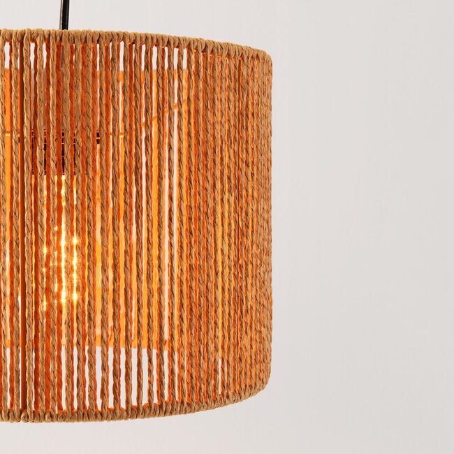 Stehlampe Reed grau mit natürlichem Papierschirm – 160 cm