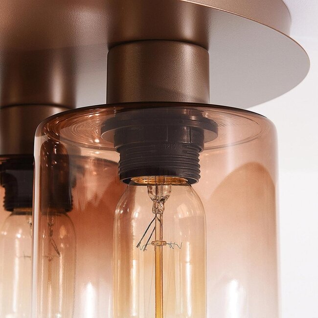 Deckenleuchte Lyo - Glasschirme in braunem Ombré