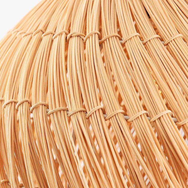 Boho-Pendelleuchte Yori Ø40 cm - Rattan mit Fransen-Design