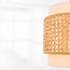 Hängelampe Bris aus Rattan mit drei cremefarbenen Stoffschirmen