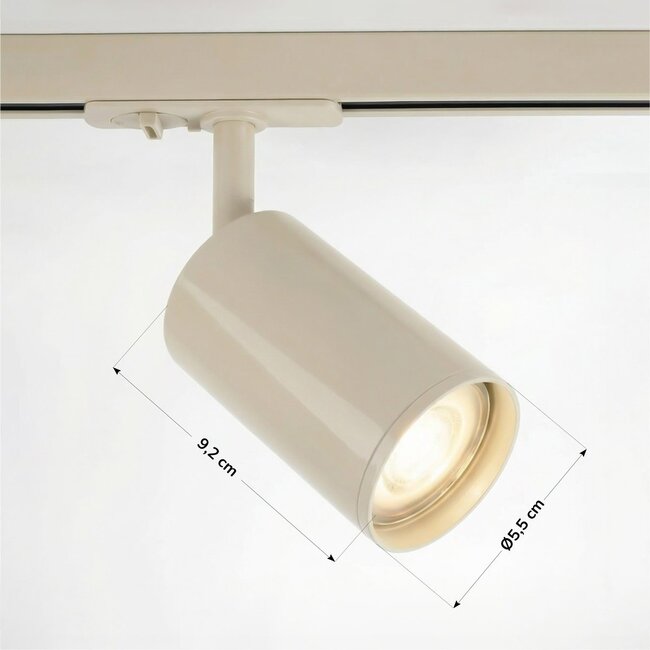 Modernes 1-Phasen-Schienensystem von 3 Metern Länge mit Jill-Spots – beige