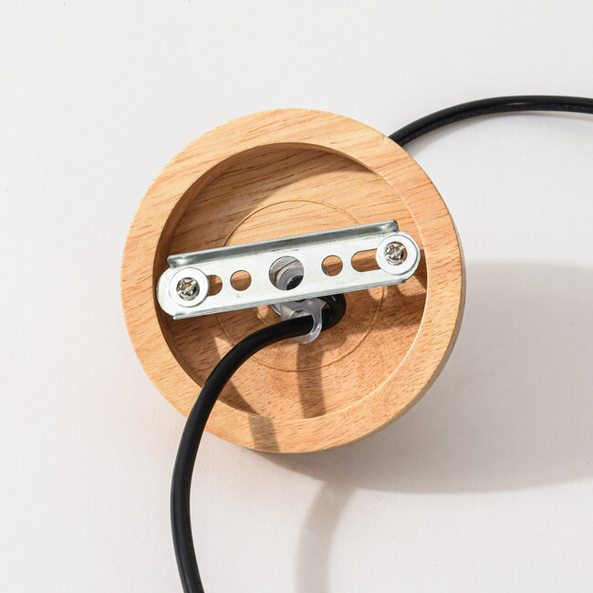 Hängelampe Celina in Schwarz mit Rattan-Optik