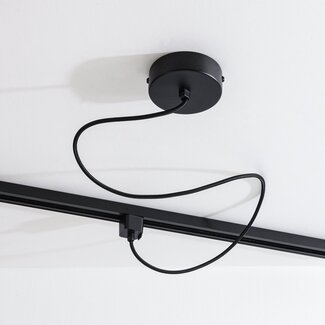 Stromversorgung für 1-Phasen-Schienensystem mit Deckenkappe – schwarz (rund oder quadratisch)