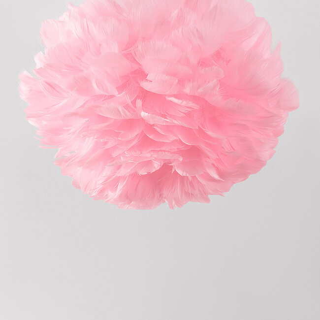 Elegante Deckenlampe Roselle mit rosa Federn