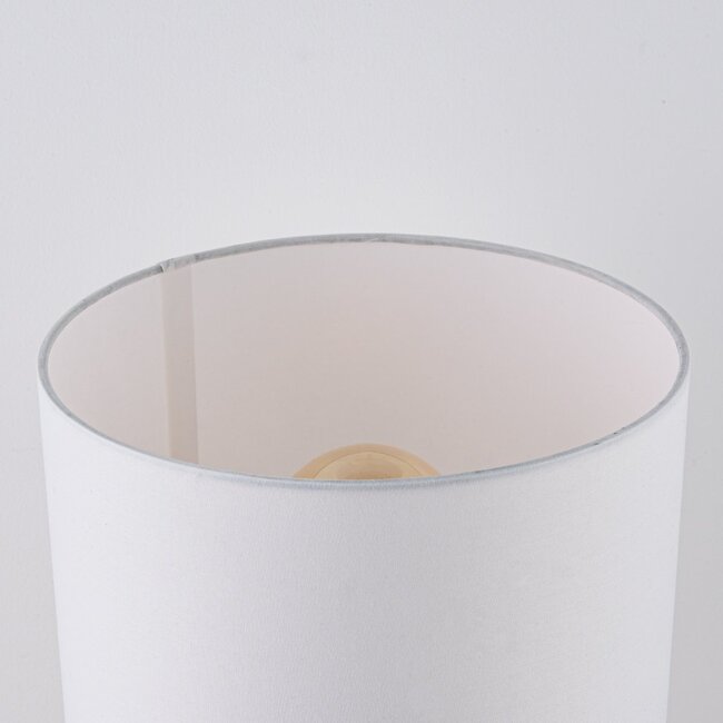 Boho-Chic-Tischlampe Ranpu mit weißem Lampenschirm