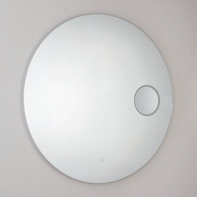 Badezimmerspiegel Lustra Ø80 cm mit dimmbaren LEDs, Berührungssensor, einstellbaren Farben und Spiegelheizung